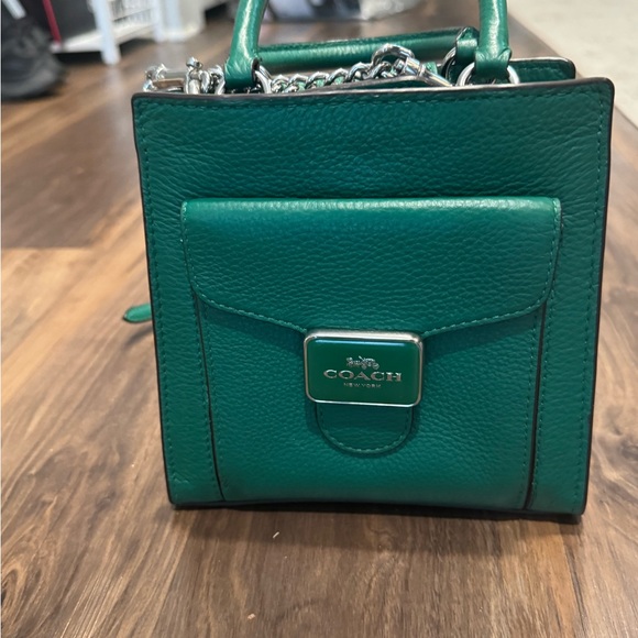 Coach Handbags - Coach Teal Mini Leather Bag